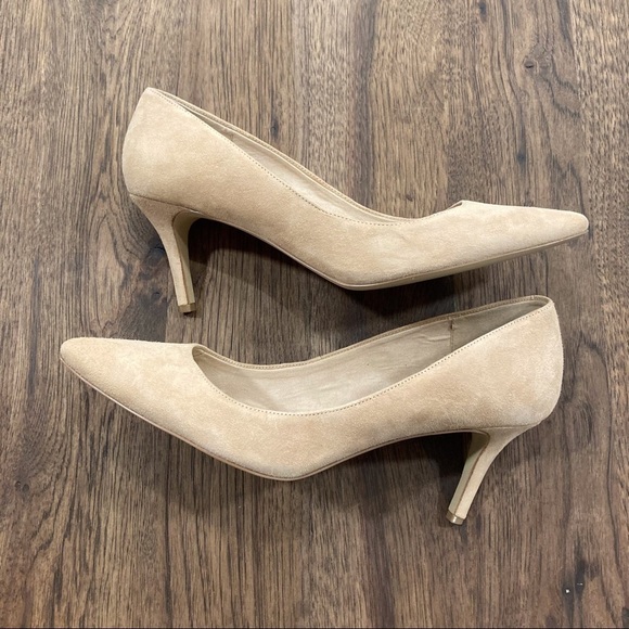 Gap sz 11 tan suede pointy toe pumps heels - Picture 8 of 11